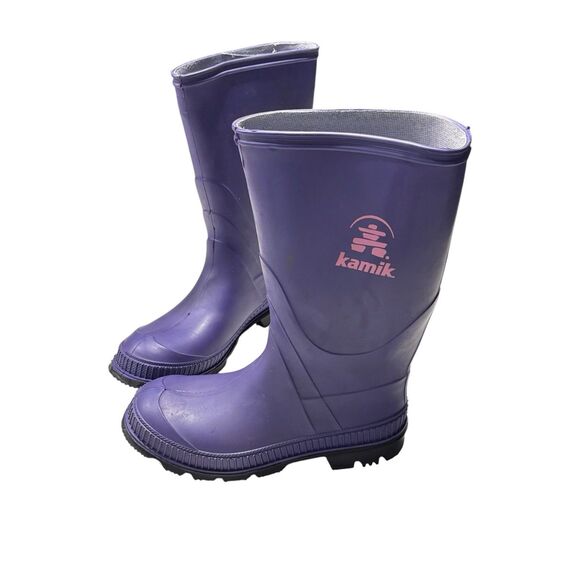 Kamik | LIttle Girls Waterproof Purple Rain Boots Size 2 Toddler - Picture 1 of 16
